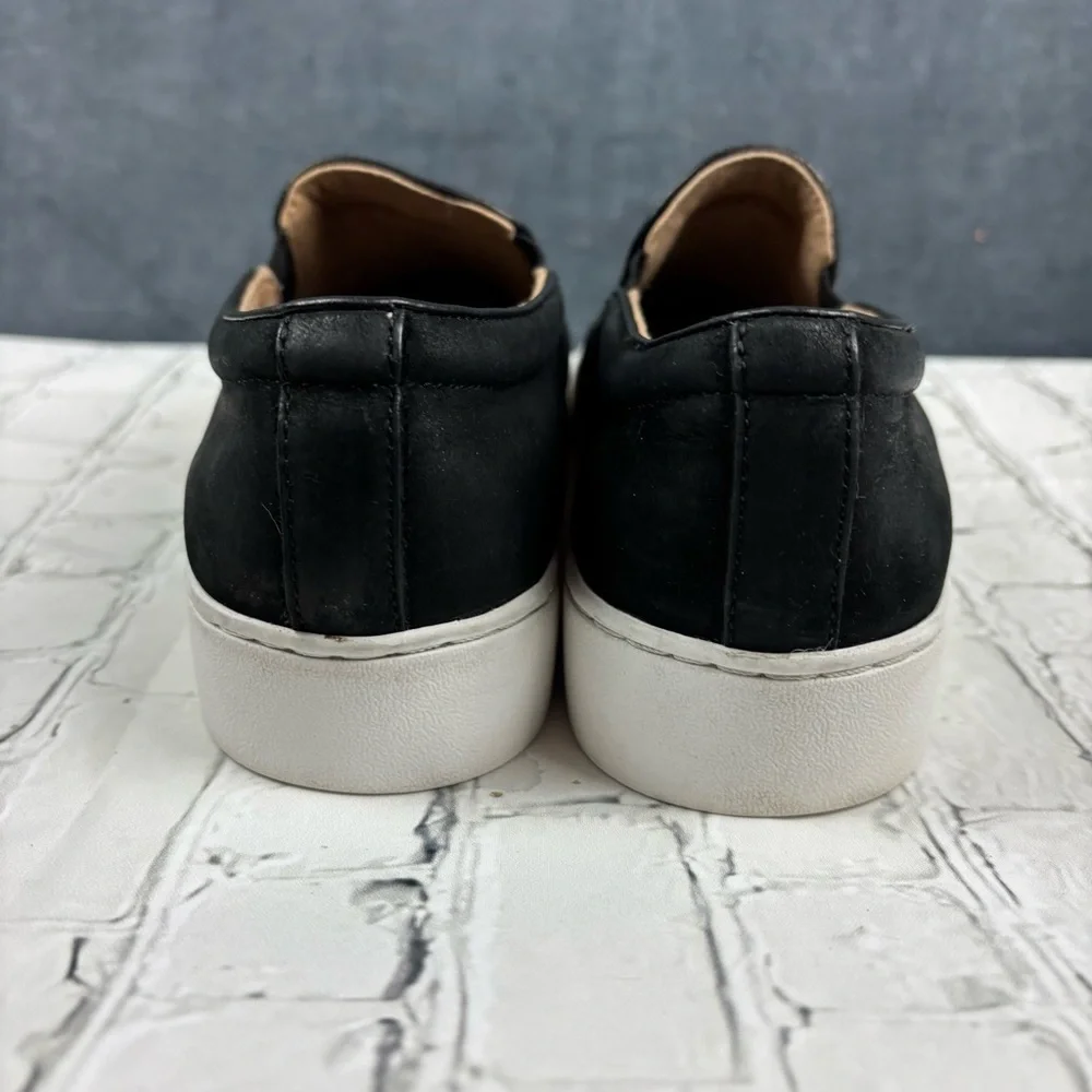 EUC Vionic Shoes Womens 7.5 Midi Loafers Black Suede Slip On Sneakers Casual